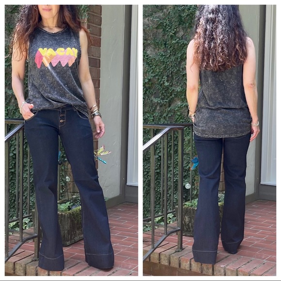 #BEST FITTING Wide leg side pocket dark denim jeans - Picture 6 of 8